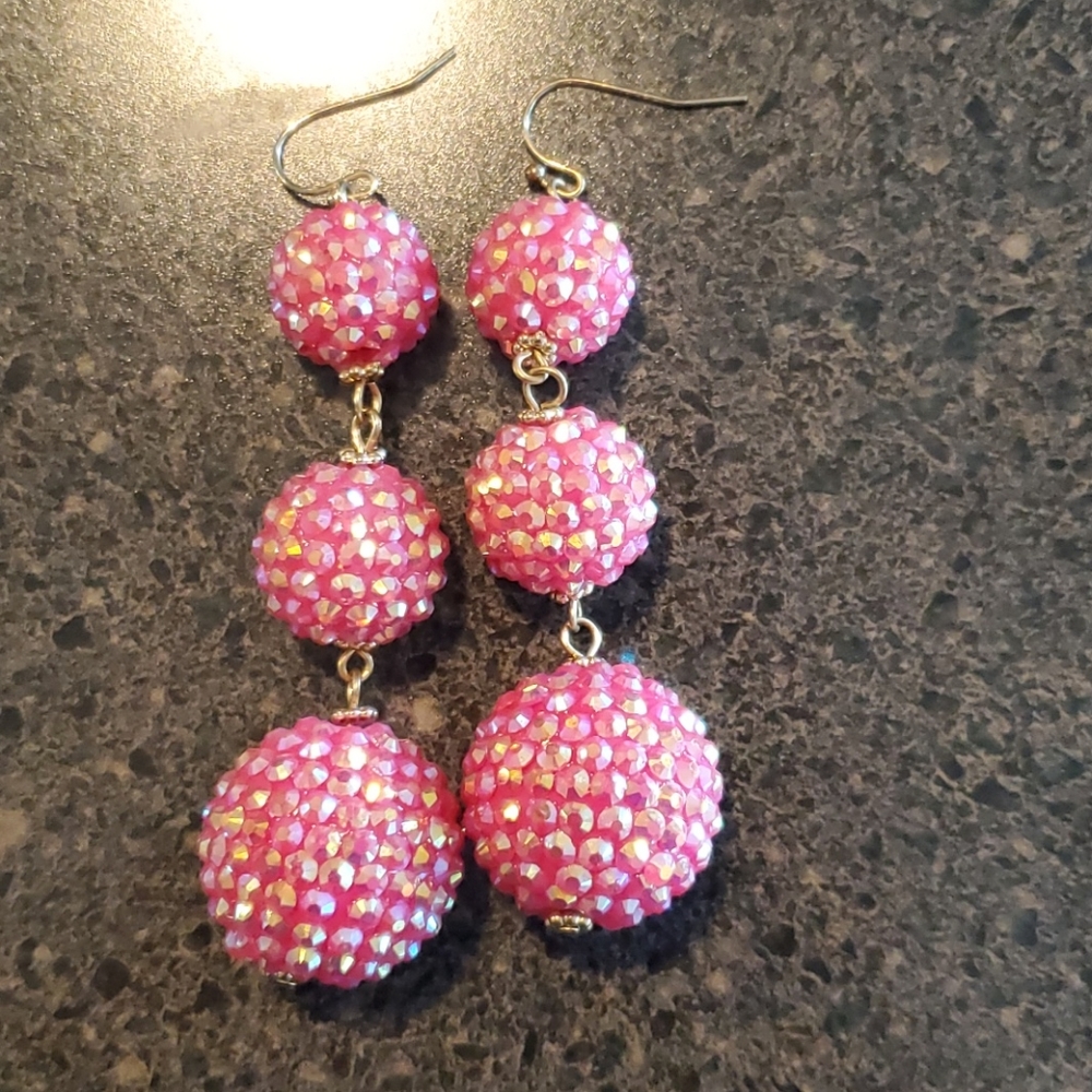 Pink dangle earrings